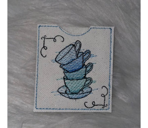 2€ ZUSATZTÜRCHEN 18. Dezember - Stickserie - ITH Teebeutel Verpackung